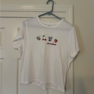Abercrombie & Fitch White Short-Sleeve Tee with Fruit